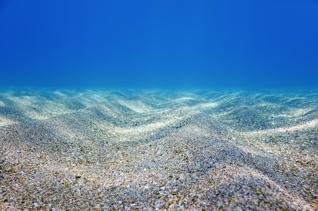 Underwater Blue Ocean Fondo sabbioso del mare Sfondo subacqueo