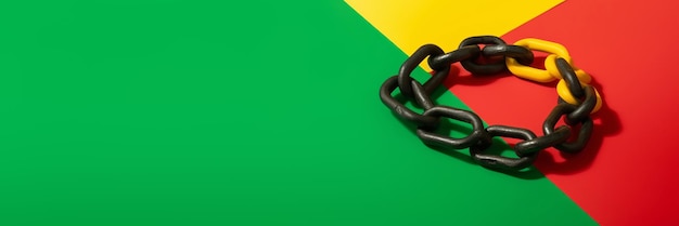 Uneteenth Independence Day Banner with Chain è un simbolo di liberazione dalla schiavitù Illustrazione dell'IA generativa