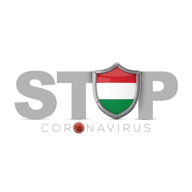 Ungheria scudo protettivo stop coronavius concetto d render