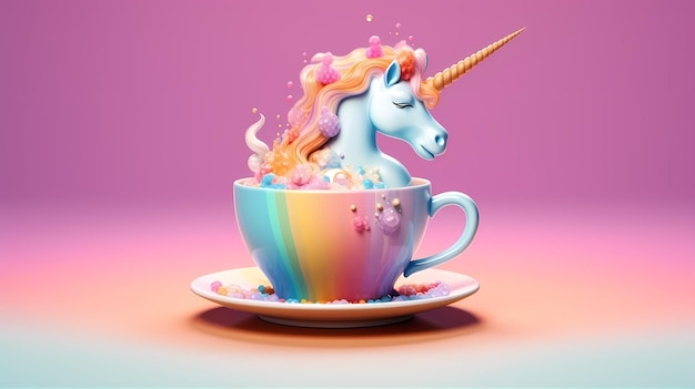 Unicorno caffè arcobaleno