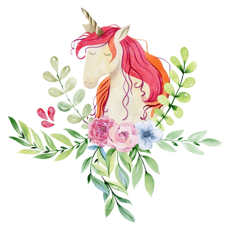 Foto unicorno carino dell'acquerello