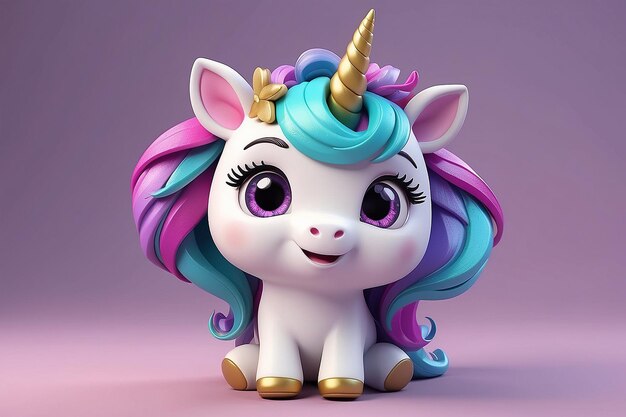 Unicorno carino in 3D