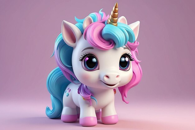 Unicorno carino in 3D