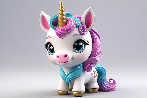 Unicorno carino in 3D