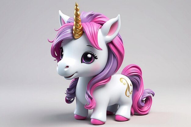 Unicorno carino in 3D