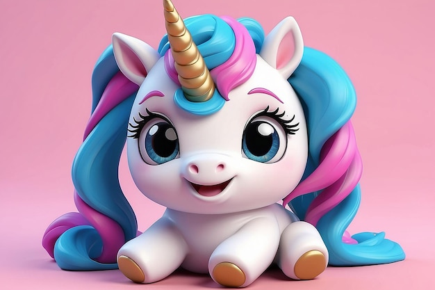 Unicorno carino in 3D