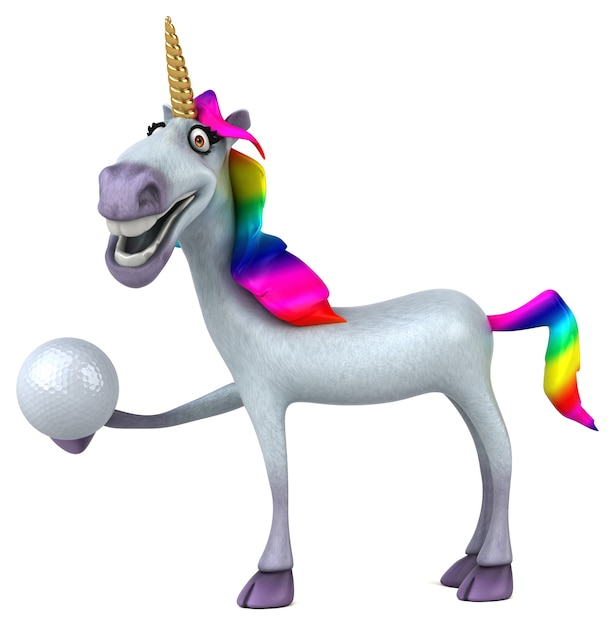 Unicorno divertente - Illustrazione 3D