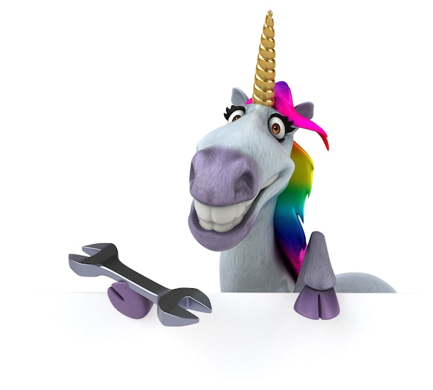 Unicorno divertente - Illustrazione 3D