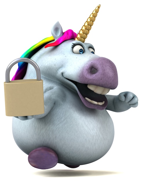 Unicorno divertente - Illustrazione 3D