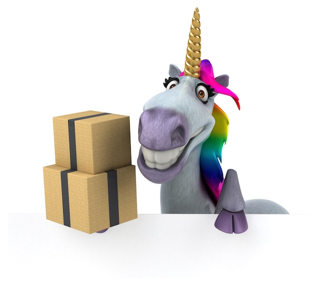 Unicorno divertente - Illustrazione 3D