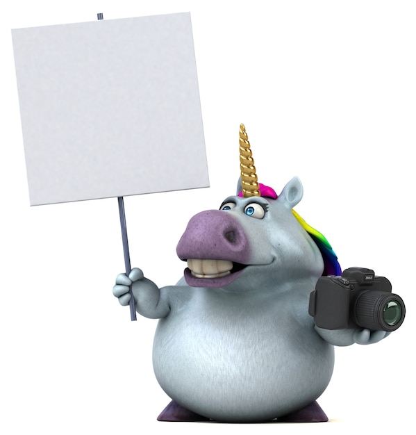 Unicorno divertente - Illustrazione 3D