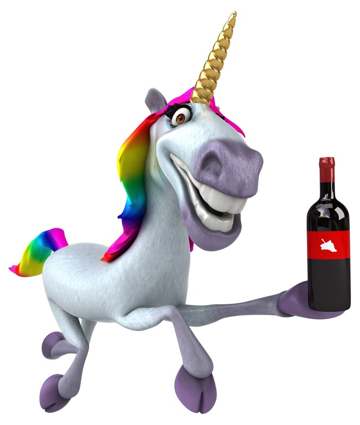 Foto unicorno divertente - illustrazione 3d