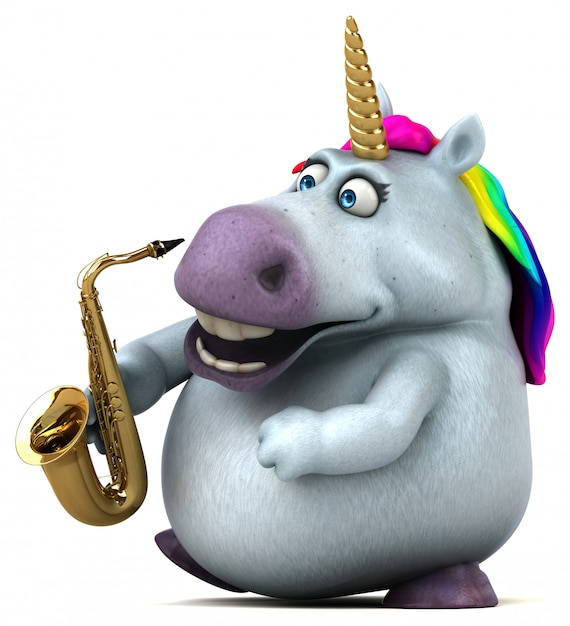 Unicorno divertente - illustrazione 3D