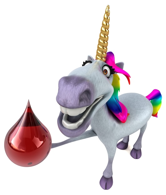 Unicorno divertente - illustrazione 3D