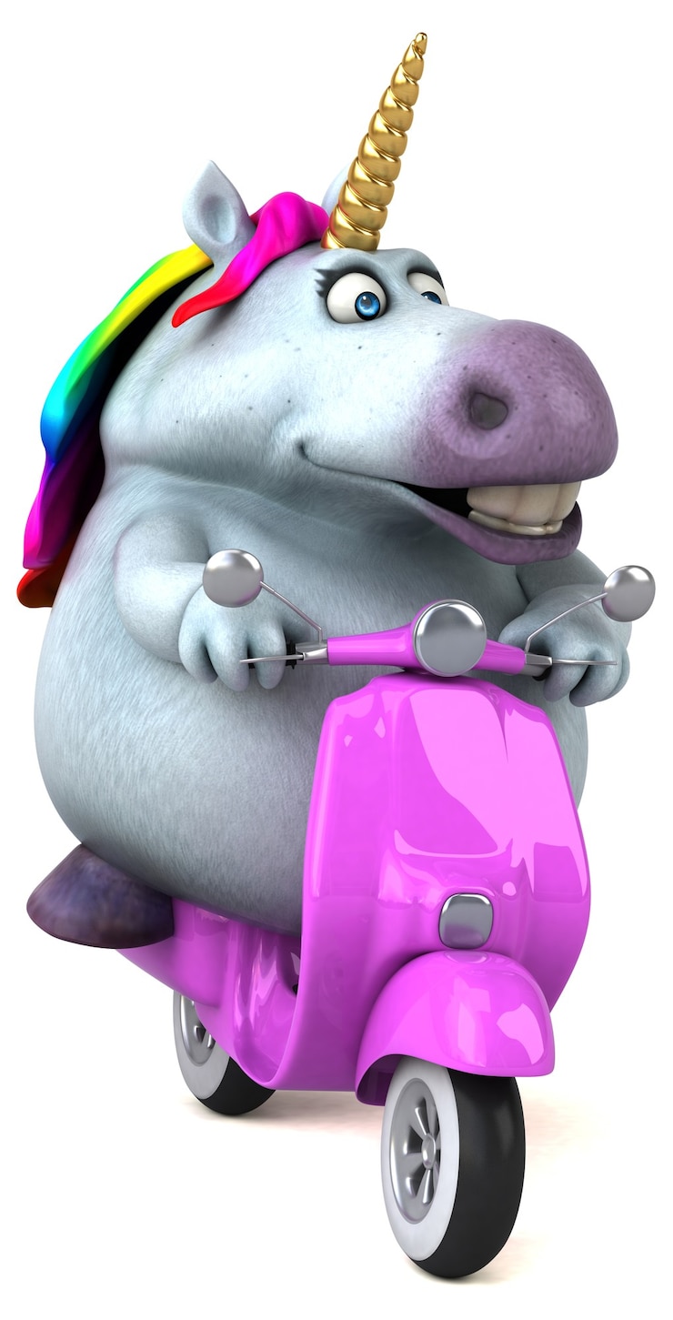 Foto unicorno divertente - illustrazione 3d