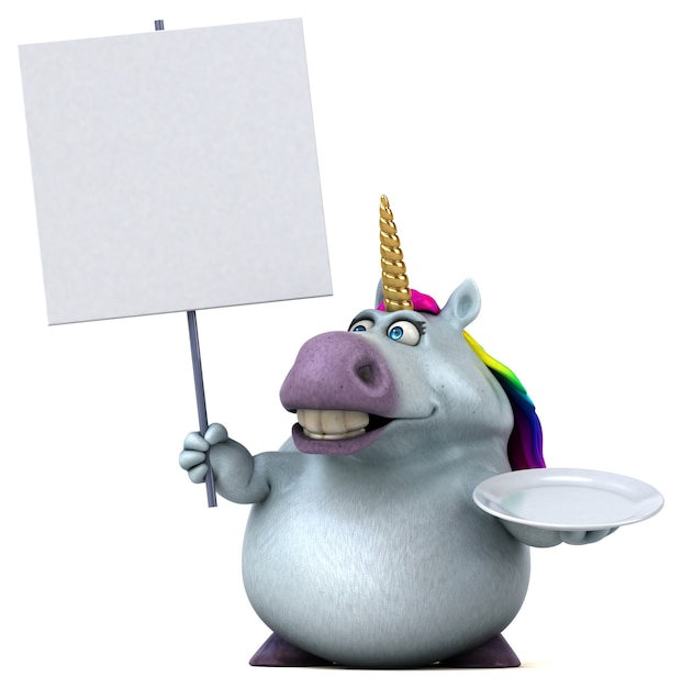 Unicorno divertente - Illustrazione 3D