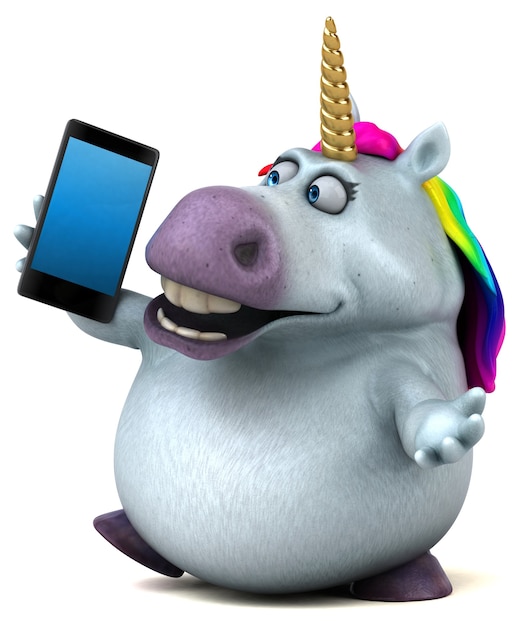 Unicorno divertente - Illustrazione 3D