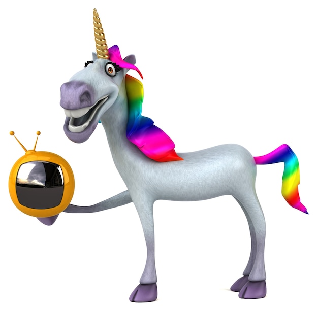 Unicorno divertente - Illustrazione 3D