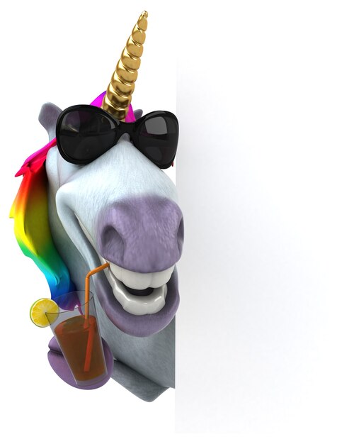 Unicorno divertente - Illustrazione 3D