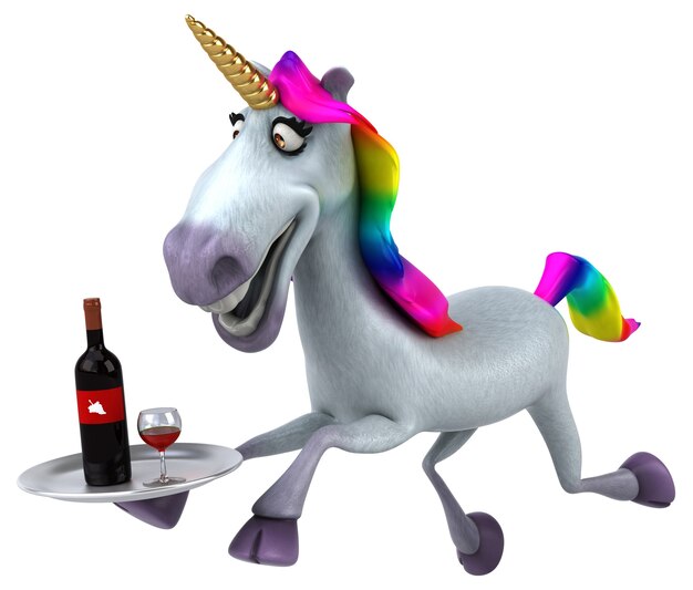 Unicorno divertente - Illustrazione 3D