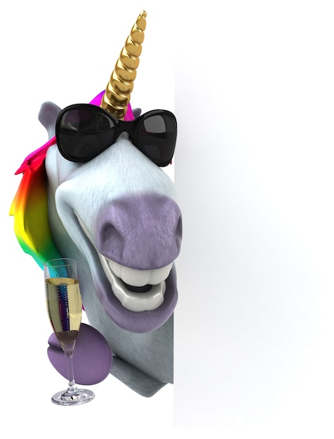Unicorno divertente - Illustrazione 3D