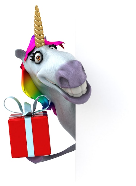 Unicorno divertente - Illustrazione 3D