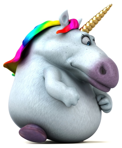 Unicorno divertente - Illustrazione 3D