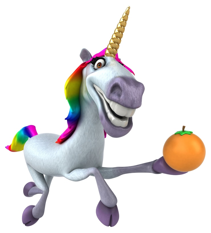 Foto unicorno divertente - illustrazione 3d