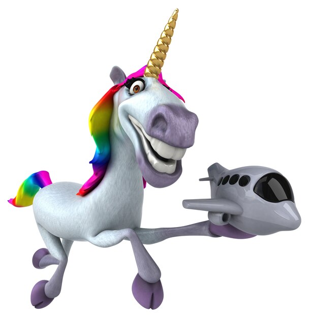 Unicorno divertente - Illustrazione 3D