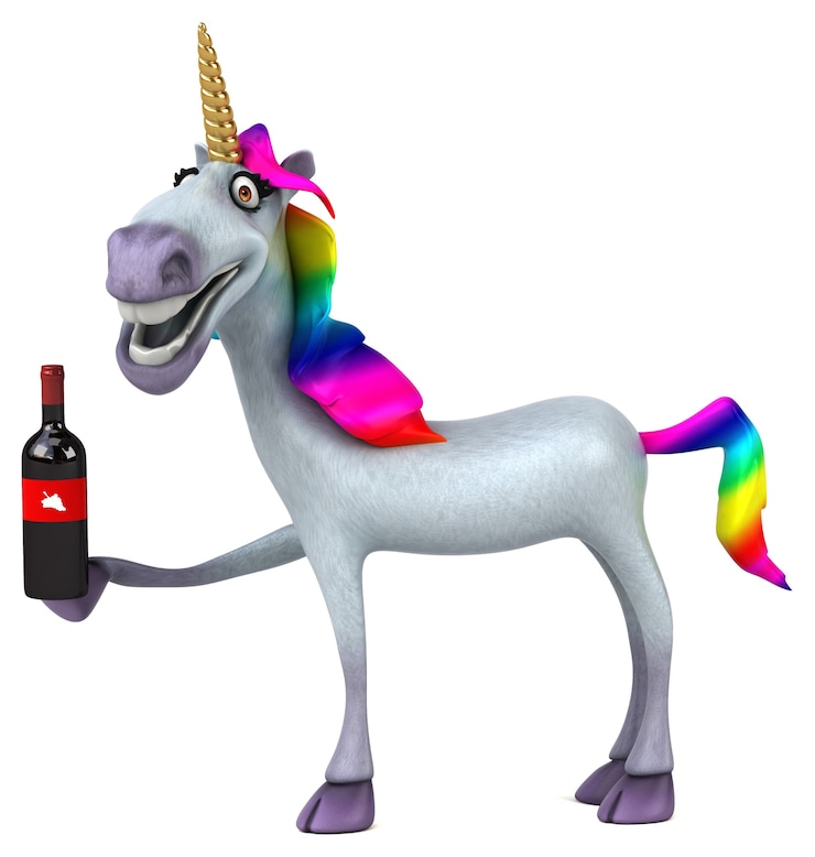 Foto unicorno divertente - illustrazione 3d