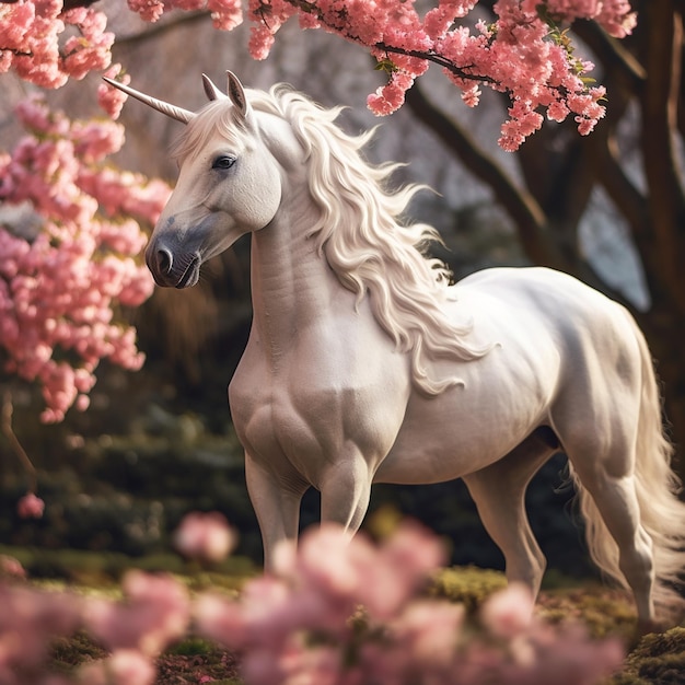 Unicorno magico pieno di colori e tanti dettagli cavallo magico da fiaba