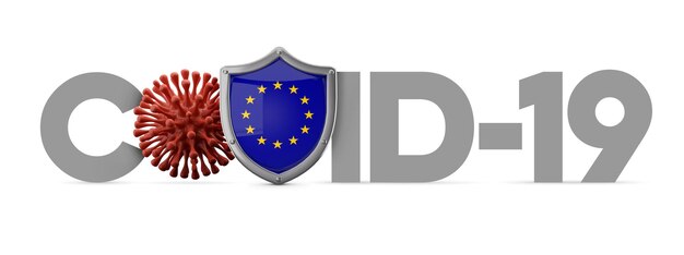 Unione europea covid coronavirus scudo protettivo d rendering