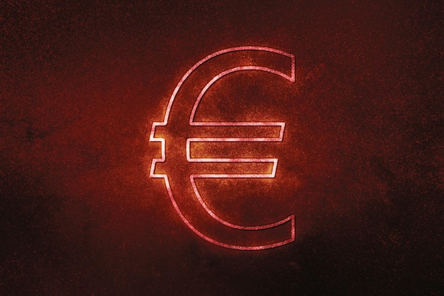 Unione Europea Euro, EUR Euro valuta, simbolo di valuta monetaria, simbolo rosso