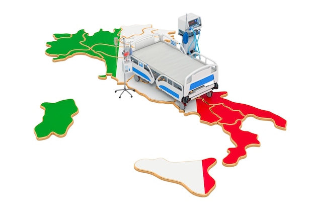 Unità di terapia intensiva ICU in Italia rendering 3D