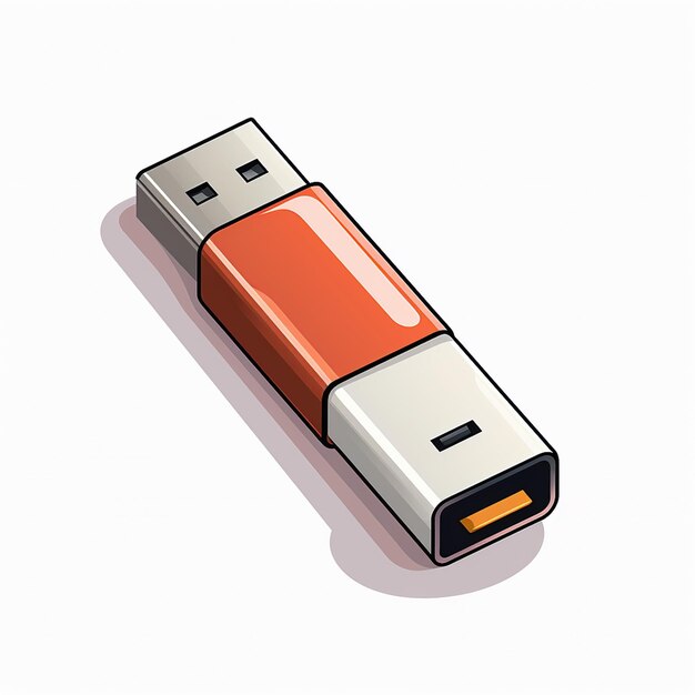 unità flash USB isolata su sfondo bianco illustrazione vettoriale 3D