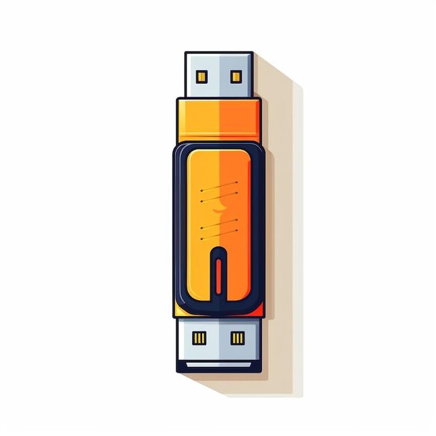 unità flash USB isolata su sfondo bianco illustrazione vettoriale 3D