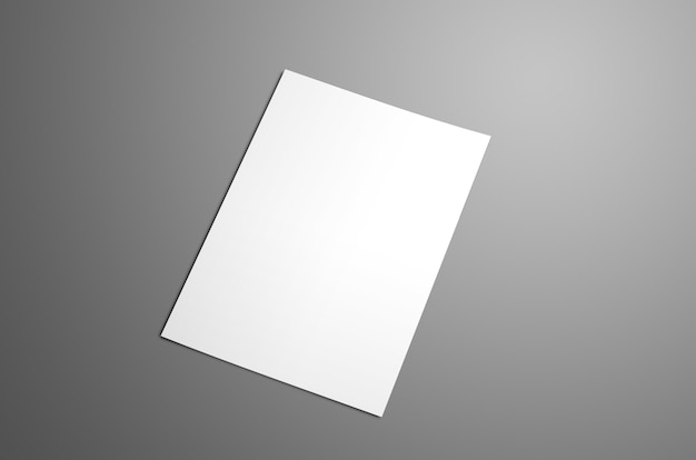 Universal blank A4 A5 bifold brochure with soft realistic shadows isolated on gray
