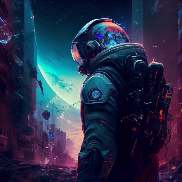 Universo cyberpunk terrestre Ai generativa