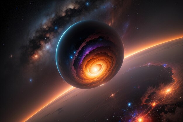 Universo spazio galassia pianeta via lattea sistema solare tecnologia sfondo carta da parati illustrazione
