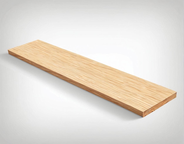 uno scaffale di legno su uno sfondo bianco