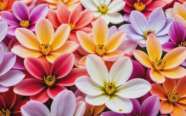 Uno scatto in primo piano dei petali dei fiori ne mette in risalto i colori vivaci e la natura delicata