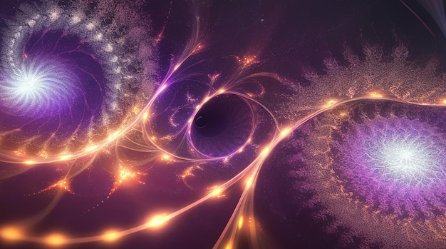 Uno schema ipnotizzante di particelle di luce frattale si increspa e scorre in un ciclo continuo