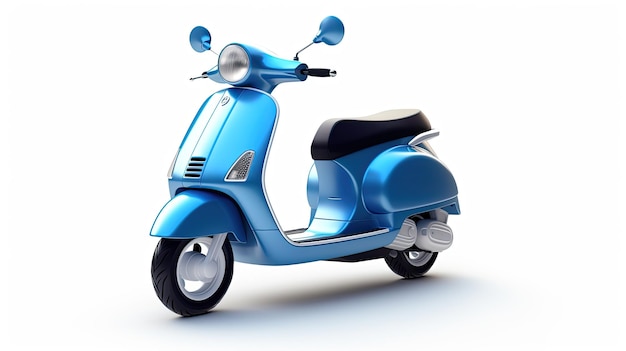 uno scooter Vespa blu con un sidecar.