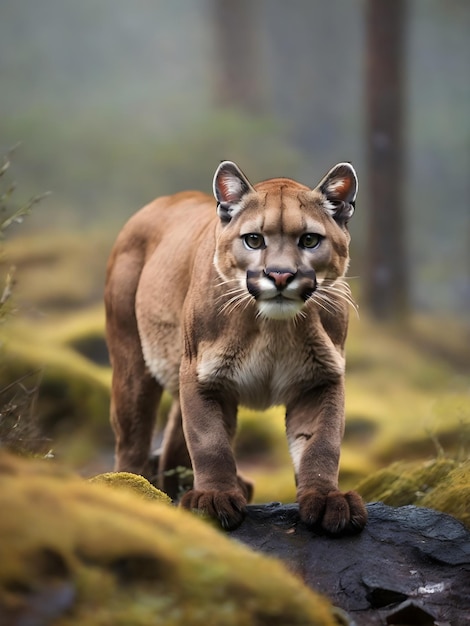 Uno scorcio di un puma selvatico nel suo habitat naturale