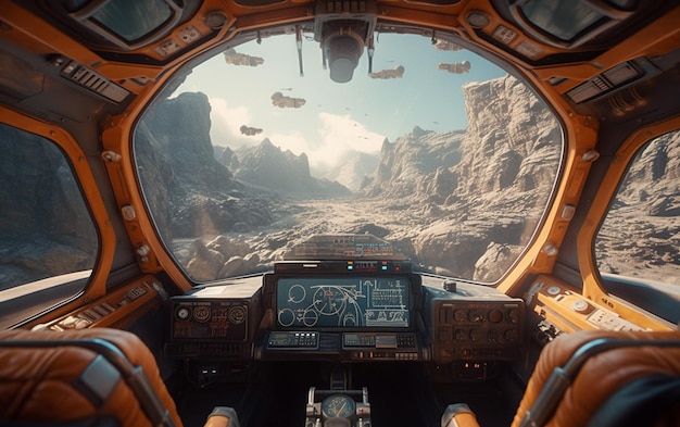 Uno screenshot della nave spaziale del gioco.