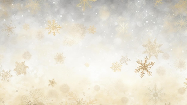 Uno sfondo a tema oro e argento con un sottile motivo di fiocchi di neve