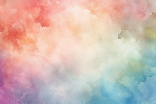 Uno sfondo acquerello colorato con una nuvola bianca.