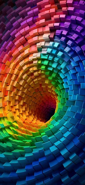 Uno sfondo astratto dai colori vivaci con un design a spirale generativo ai