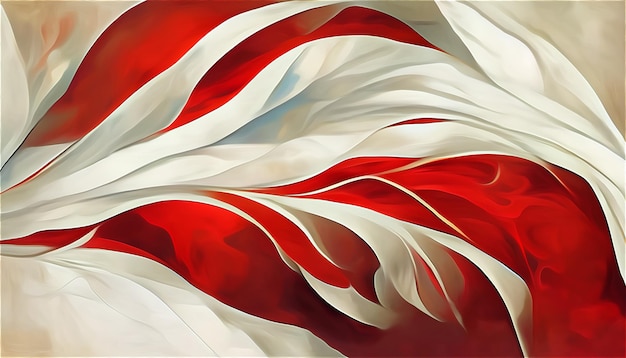 Uno sfondo astratto elegante onda rossa e bianca