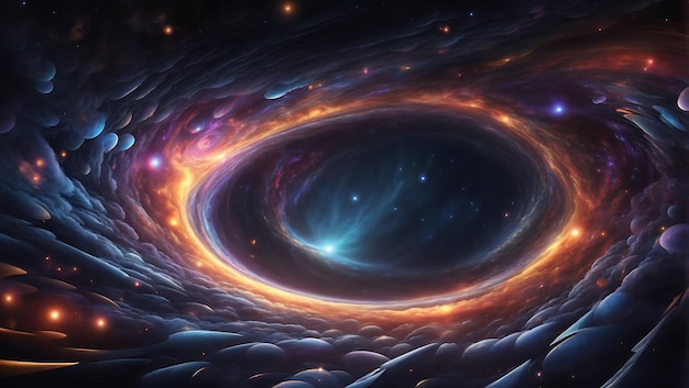 uno sfondo astratto ispirato al concetto di un wormhole o di un portale interdimensionale con un vortice